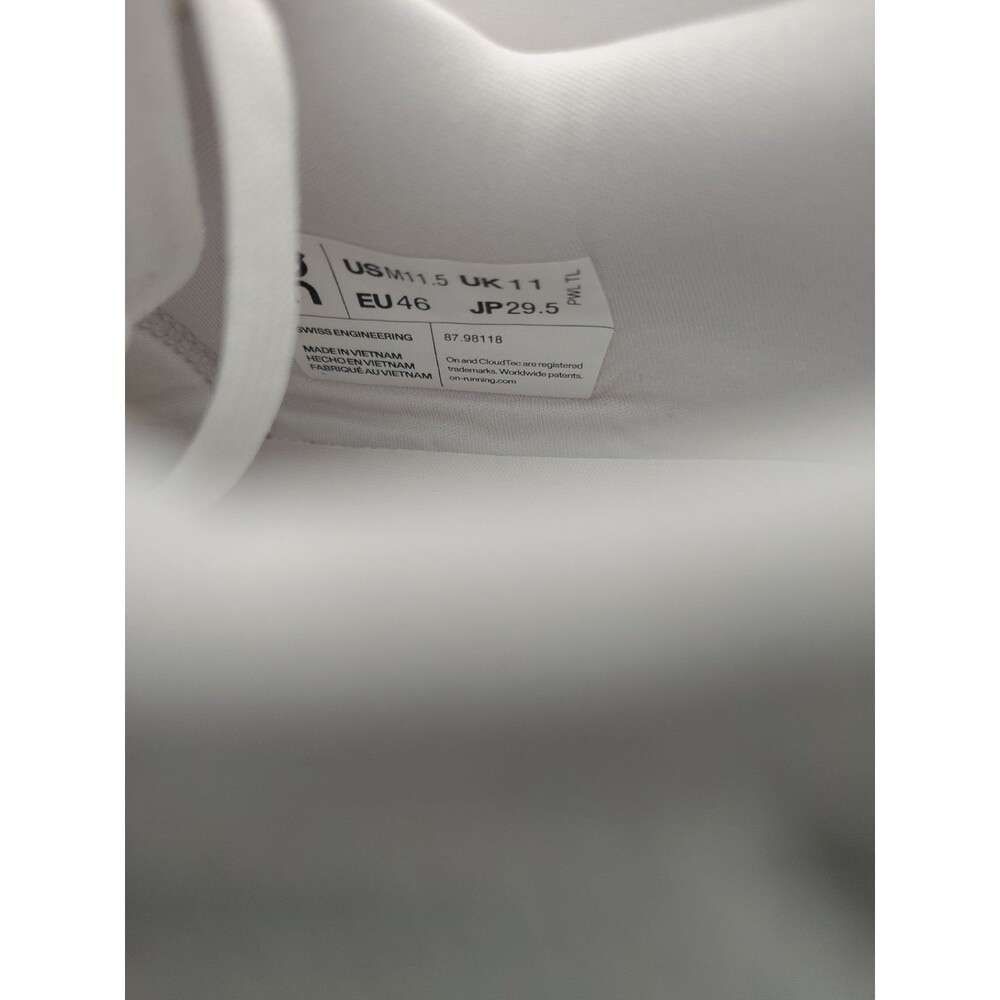 Men's On Cloud Cloudrift White/Frost, Mens 11.5 US Eu 46 UK 11 Swiss Engineering - Picture 8 of 16